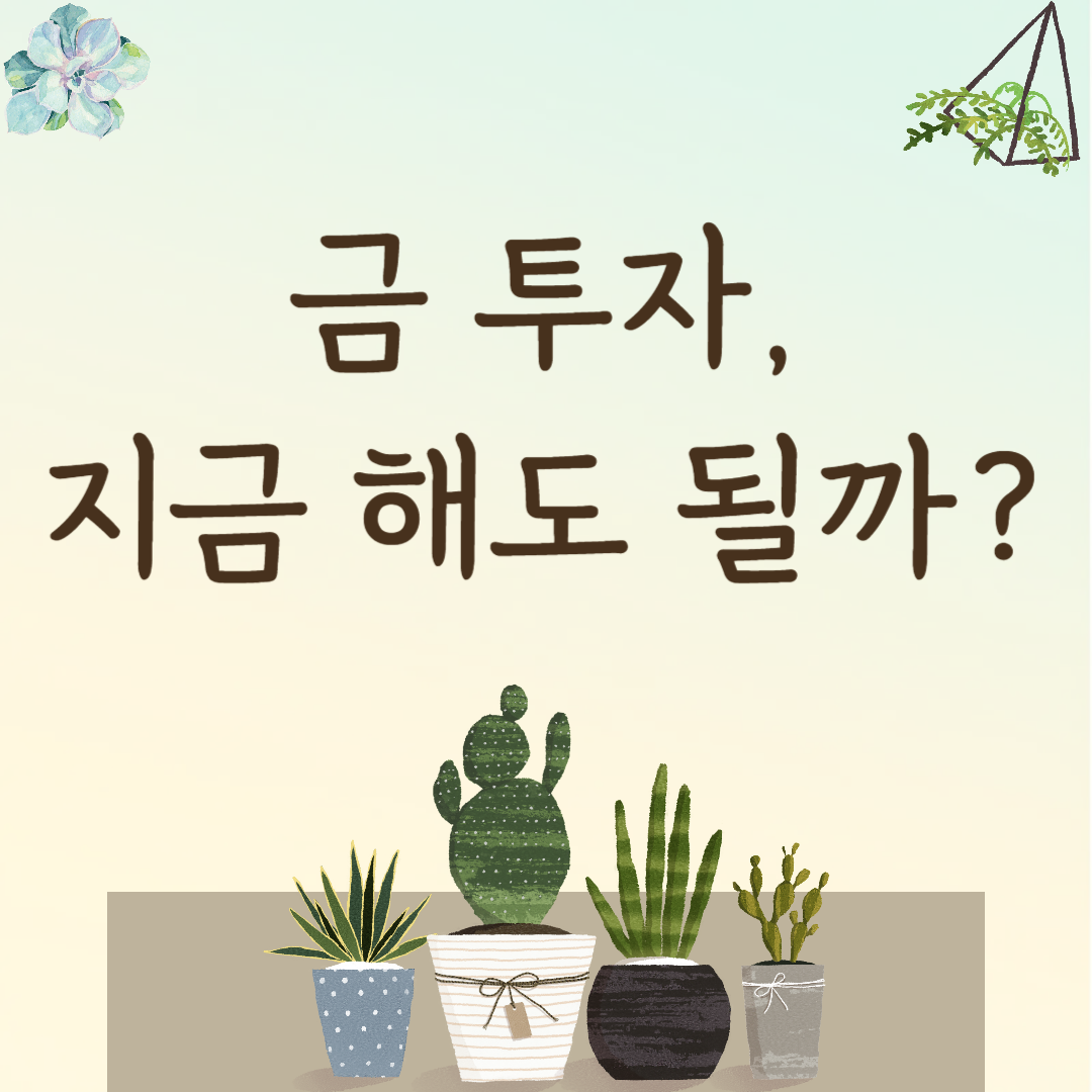 금 투자, 지금 해도 될까?