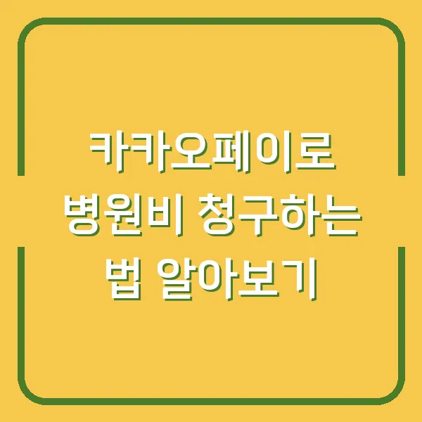 카카오페이로 병원비 청구하는 법 알아보기