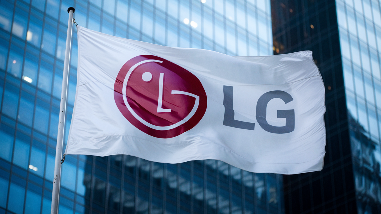 LG전자 빌딩 앞의 깃발