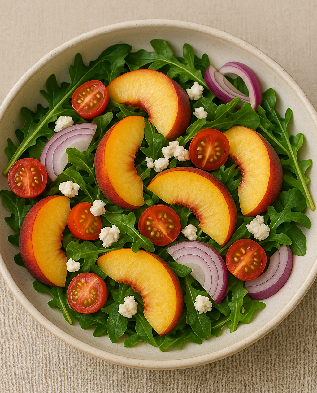 복숭아 샐러드 사진