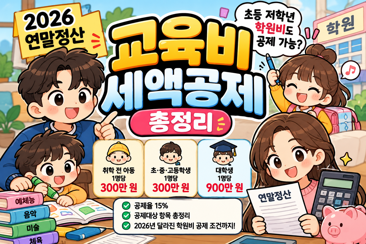 2026 연말정산 교육비 세액공제 총정리
