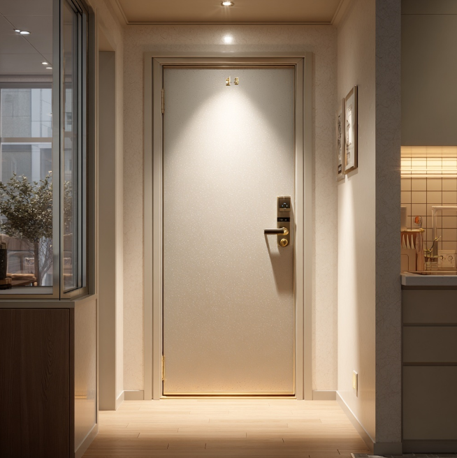 현관 보온재를 붙여 따뜻해보이는 이미지