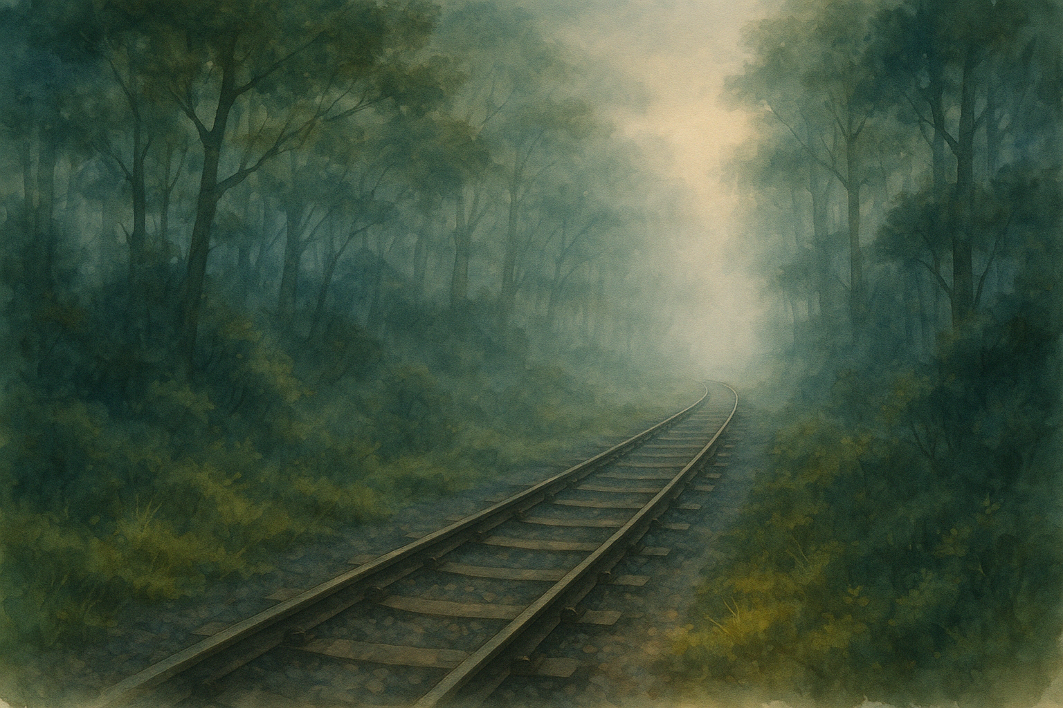 안개 낀 기찻길&amp;#44; 이미지 예시