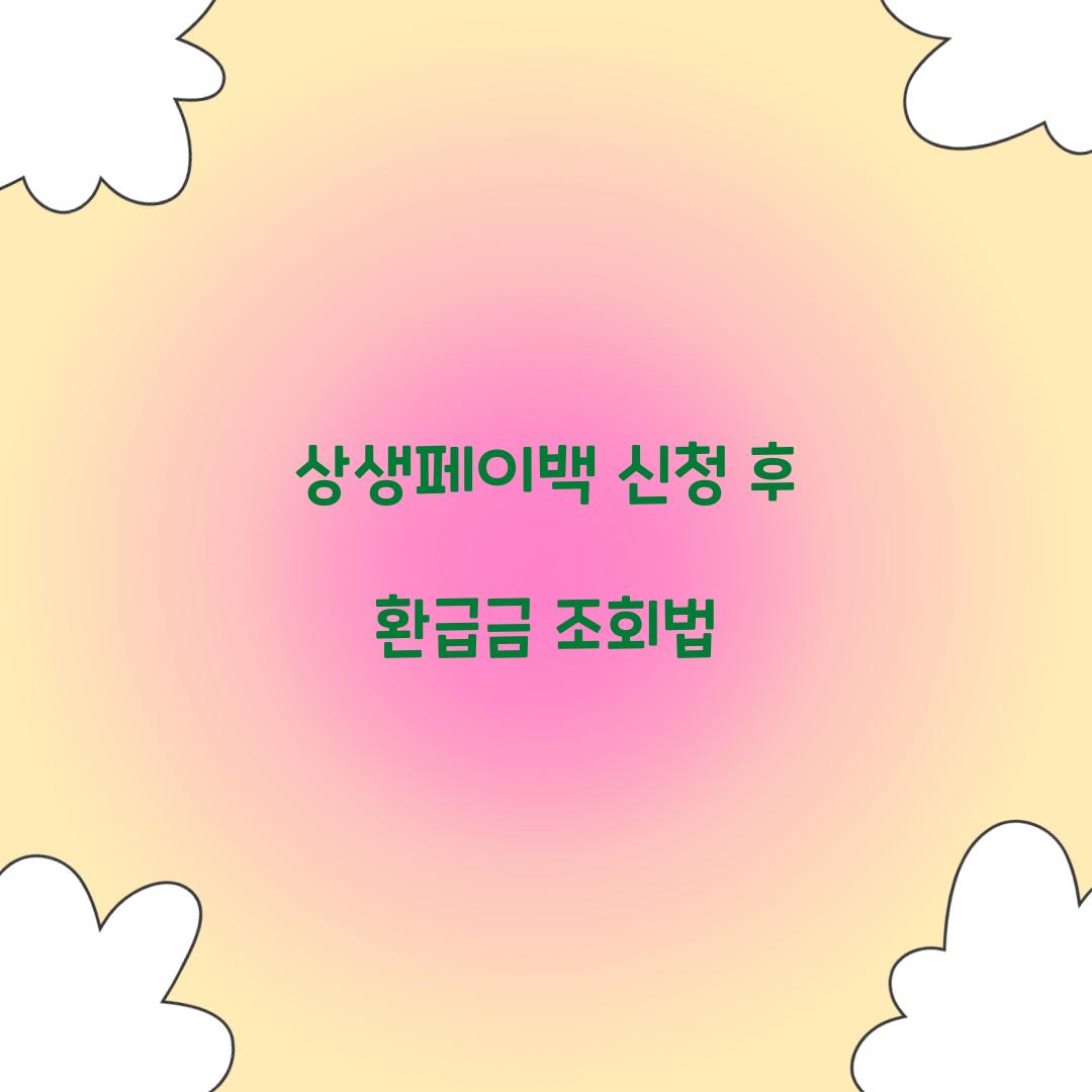 상생페이백 신청 후 환급금 조회법