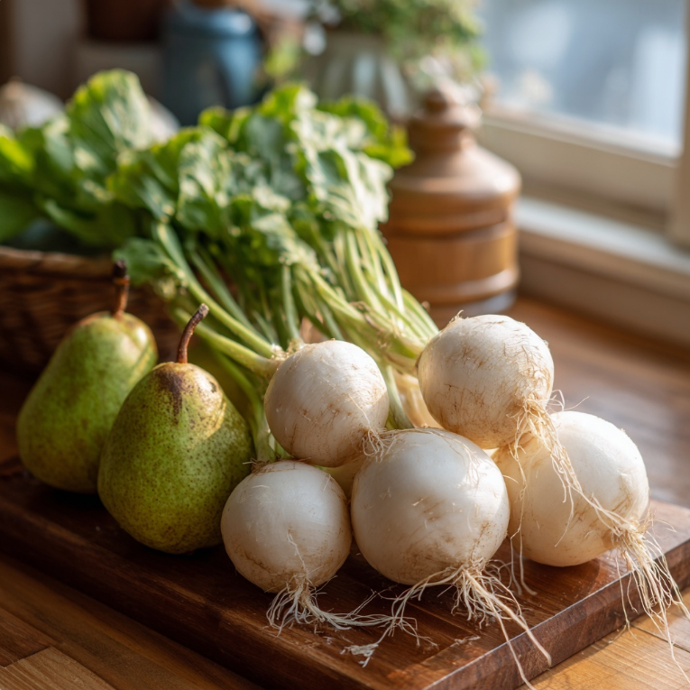 동치미를 담그기 위한 무재료