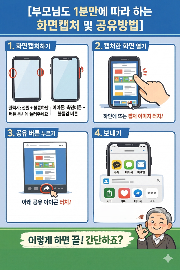 부모님 화면캡쳐 및 공유방법