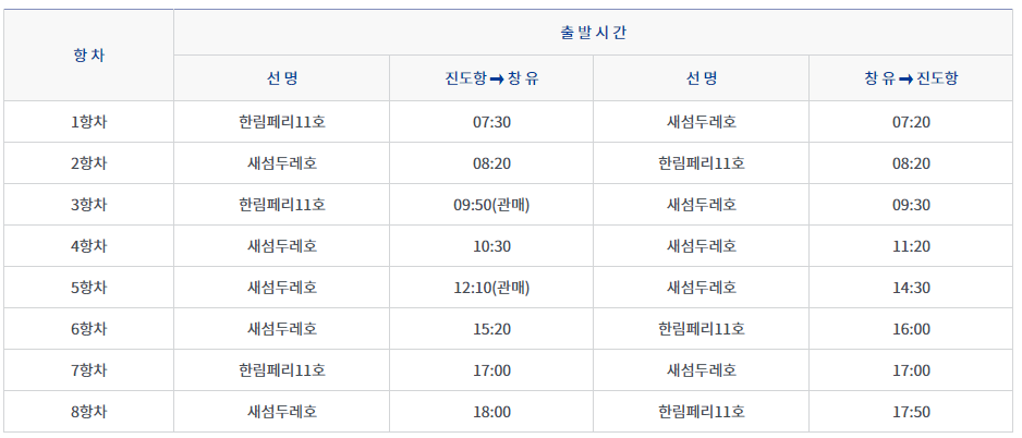 배시간표
