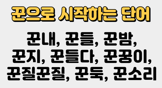 꾼으로 시작하는 단어