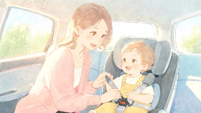 함께 안전벨트를 채우는 엄마와 아이(AI생성 이미지)