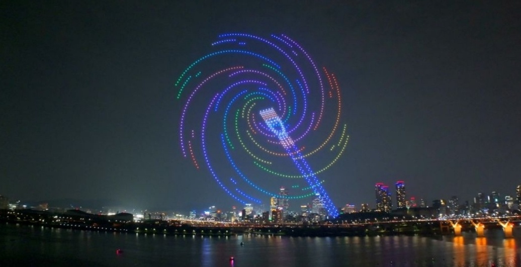 한강 드론쇼 이미지