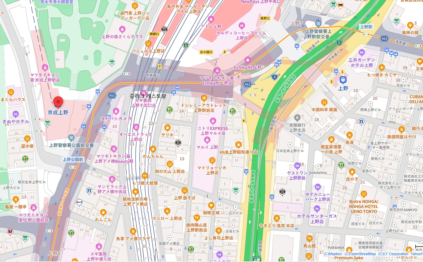 じゅらく 上野 レストラン지도