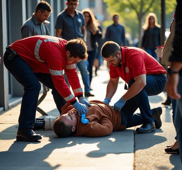 길에서 고혈당 쇼크로 응급 상황