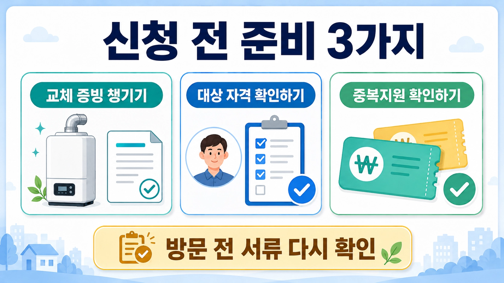 연탄전환 에너지바우처 신청 전 교체 증빙·대상 자격·중복지원 여부를 확인하는 세 가지 준비 방법
