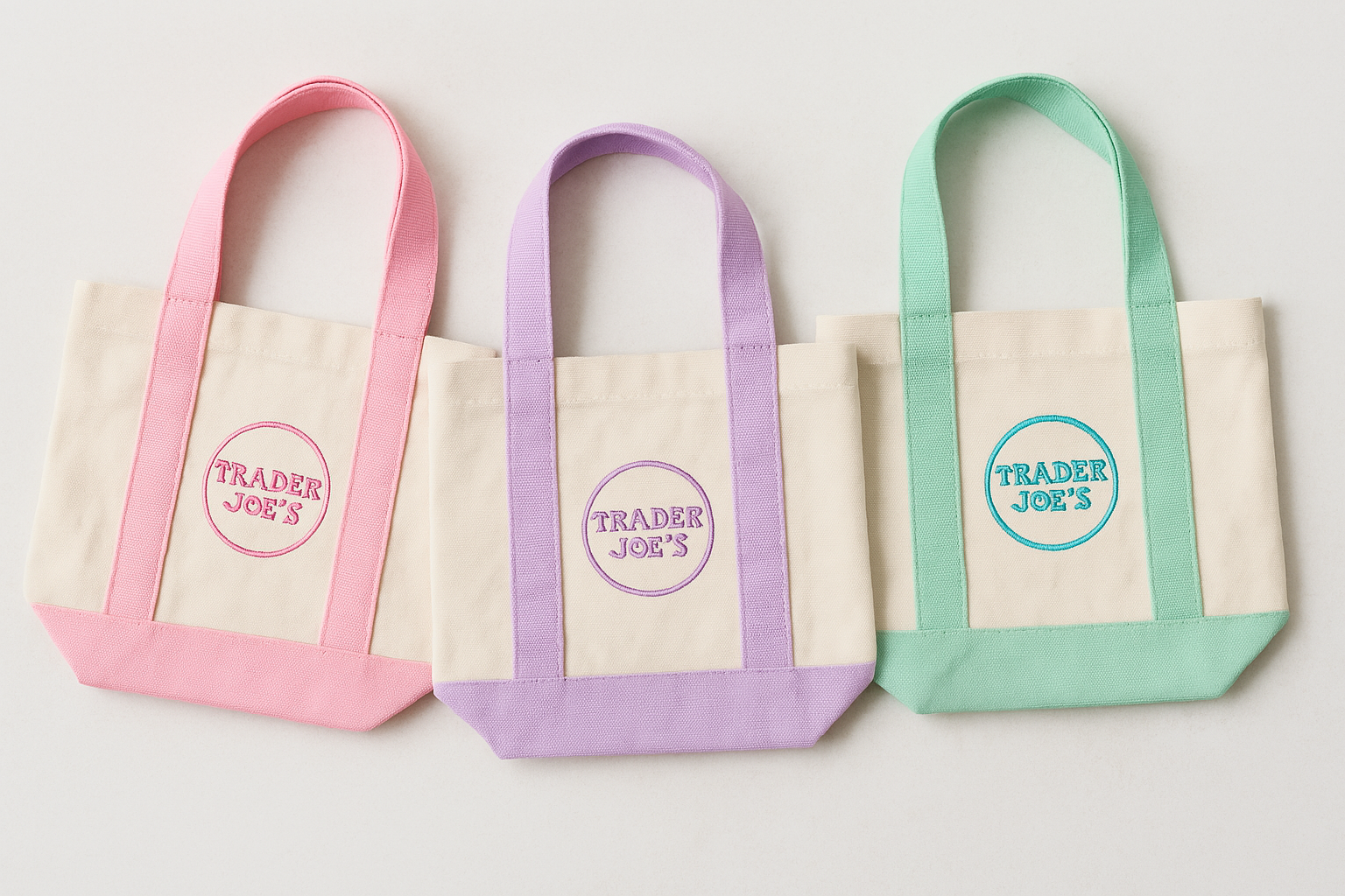 트레이더 조 미니 토트백 부활절 버전 3칼라 사진