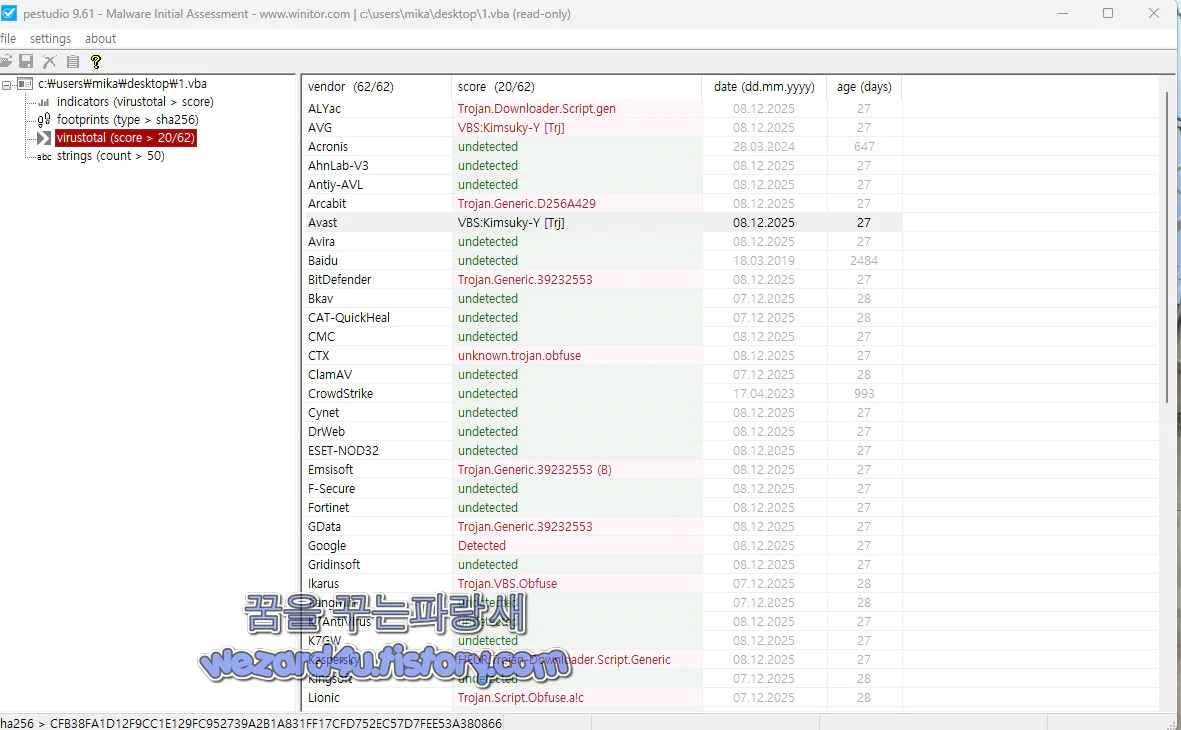 pestudio 로 본 결과