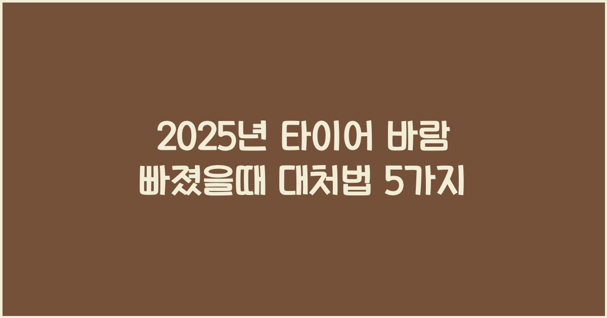 2025년 타이어 바람 빠졌을때