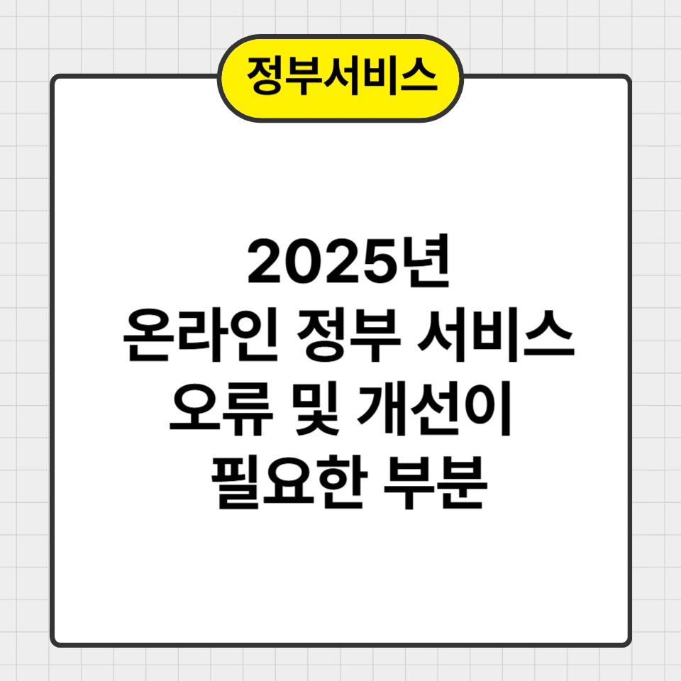 2025년 비대면 정부 서비스-온라인 정부 서비스 오류 및 개선