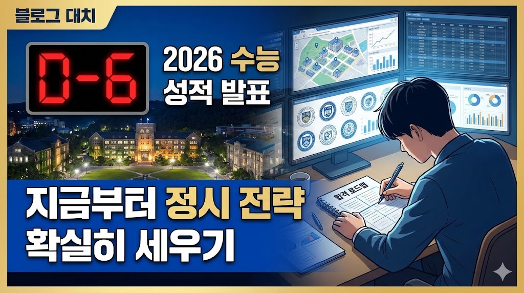 2026 수능 성적 발표 D-6, 지금부터 정시 전략 확실히 세우기