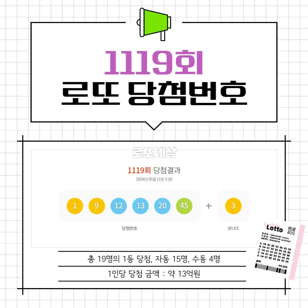 1119회 당첨번호
