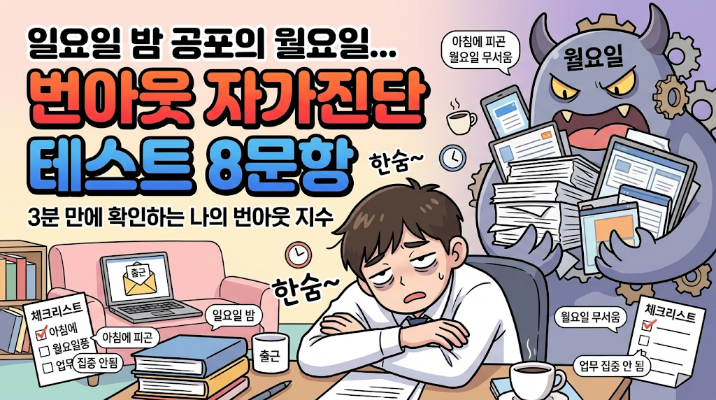 일요일 밤인데 벌써 월요일이 무섭다면? 번아웃 자가진단 테스트 8문항