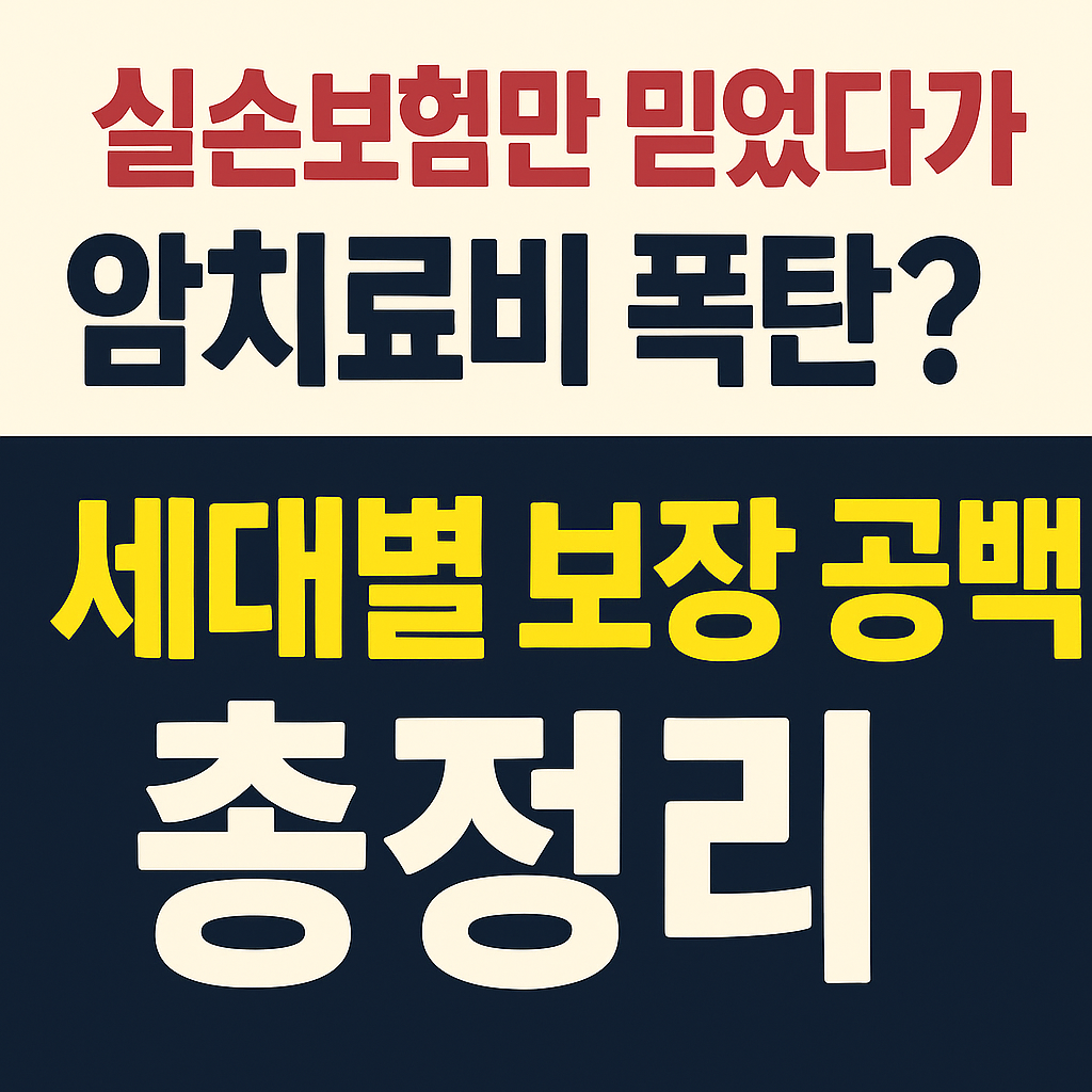 실손보험만 믿었다가 암치료비 폭탄? 세대별 보장 공백 총정리