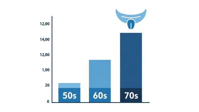 전립선암 연령 증가 그래프