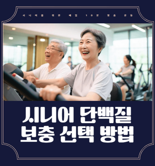 시니어 단백질 보충 선택 방법