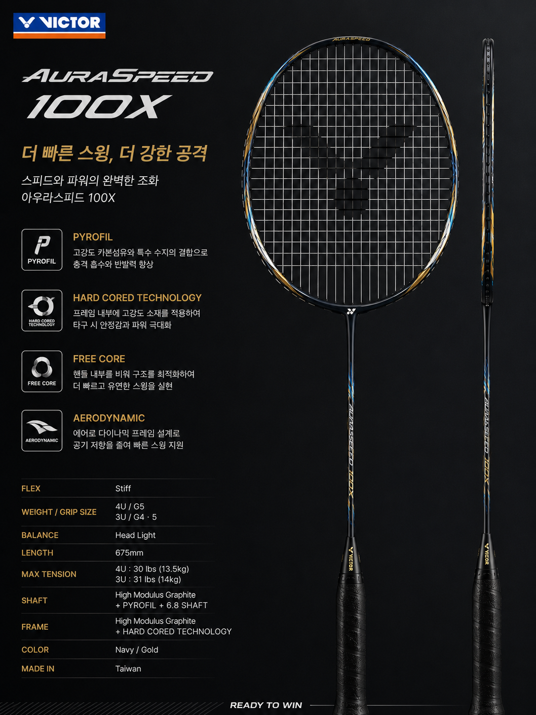 아우라스피드 100X 라켓