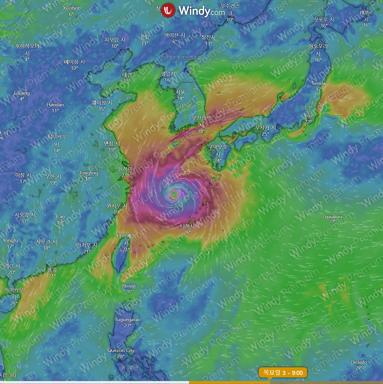 제 17호 태풍 제비, 제 18호 태풍 끄라톤 예상 경로