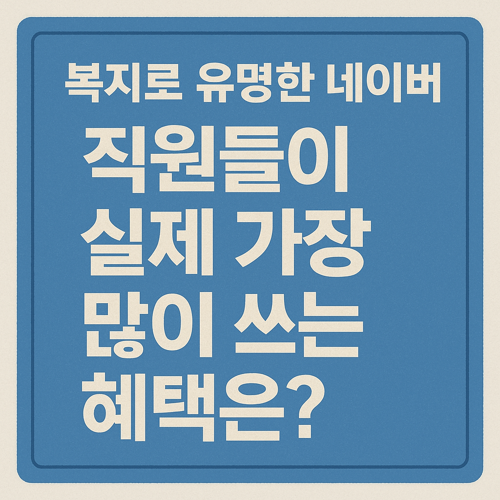 복지로 유명한 네이버 직원들