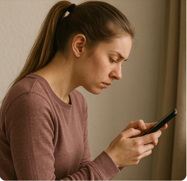 거북목이 된 스마트폰 사용자 사진