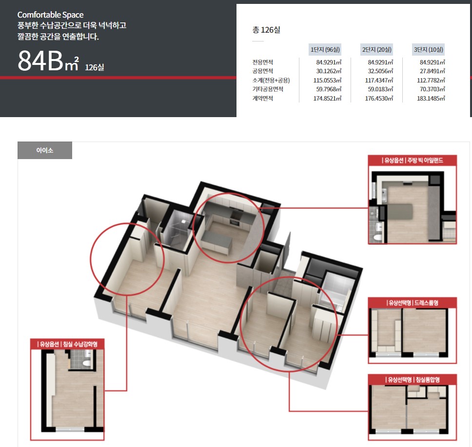 대전 도안 센트럴 아이파크 오피스텔 84B 평면도