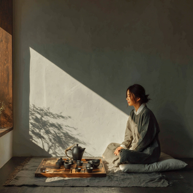 전통다과와 보이차