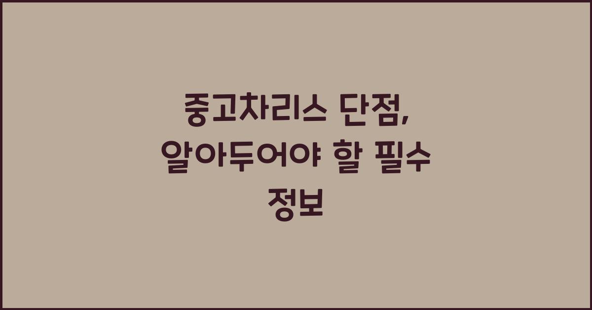 중고차리스 단점