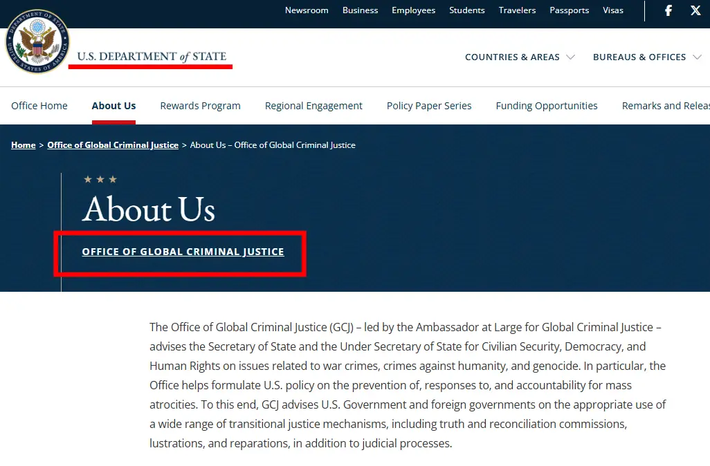 국제형사사법국-웹사이트