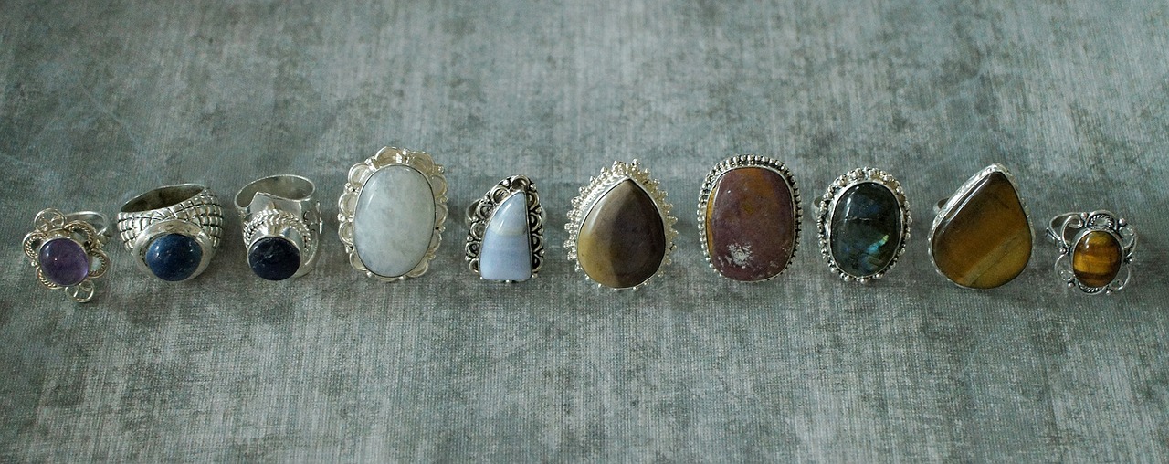 패션-반지-터키석