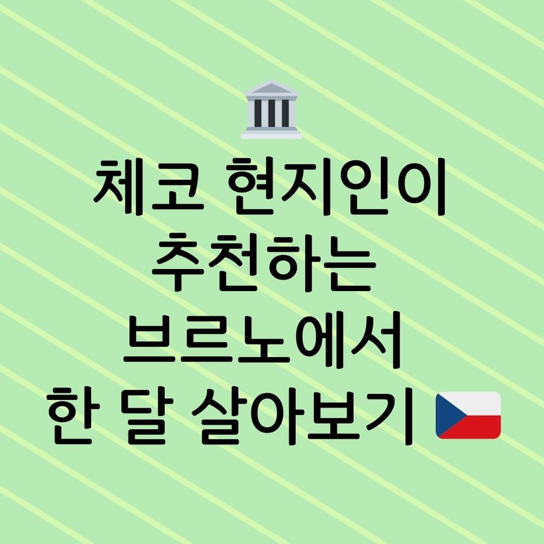 체코 현지인이 추천하는 브루노에서 한 달 살아보기