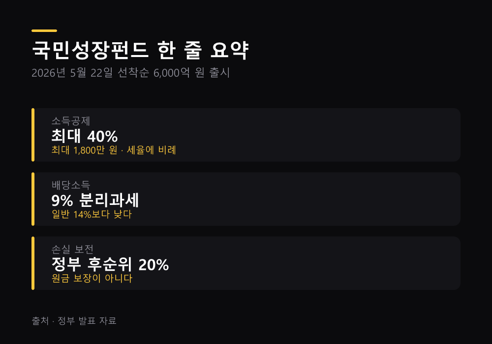 국민성장펀드 세제 혜택과 손실 보전 구조
