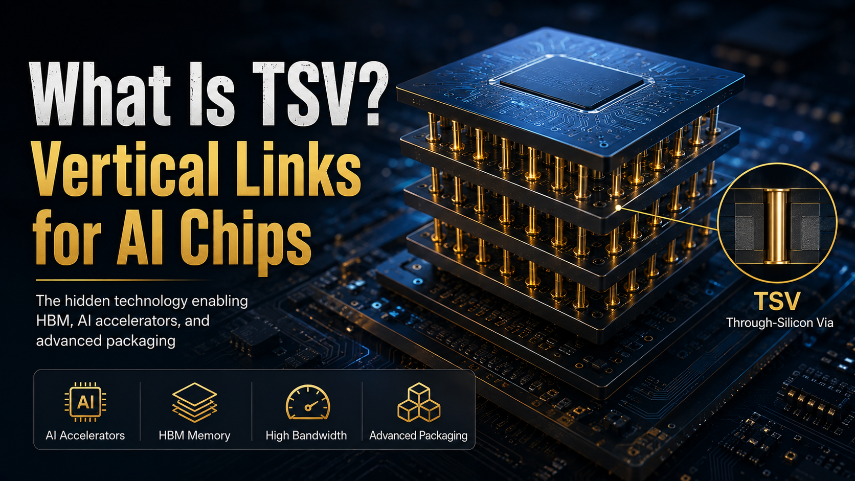 TSV Through-Silicon Via vertical interconnect technology for AI chips and advanced packaging