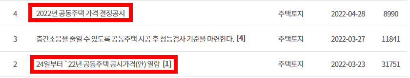 22년도 공동주택 공시지가