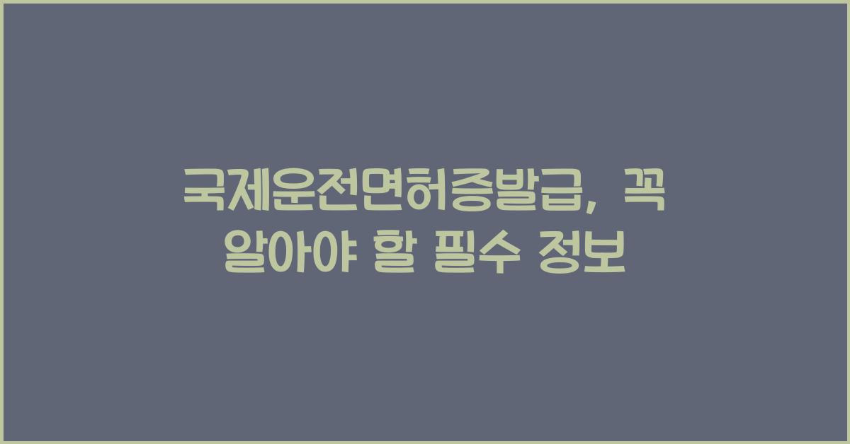 국제운전면허증발급