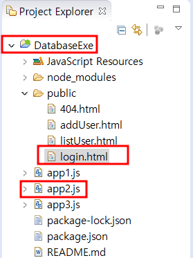 DatabaseExe 프로젝트 구조