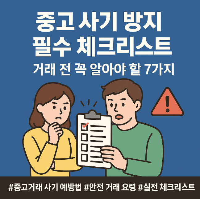 중고 사기 방지 필수 체크리스트 – 거래 전 꼭 알아야 할 7가지 (중고거래 사기 예방법, 안전 거래 요령, 실전 체크리스트)