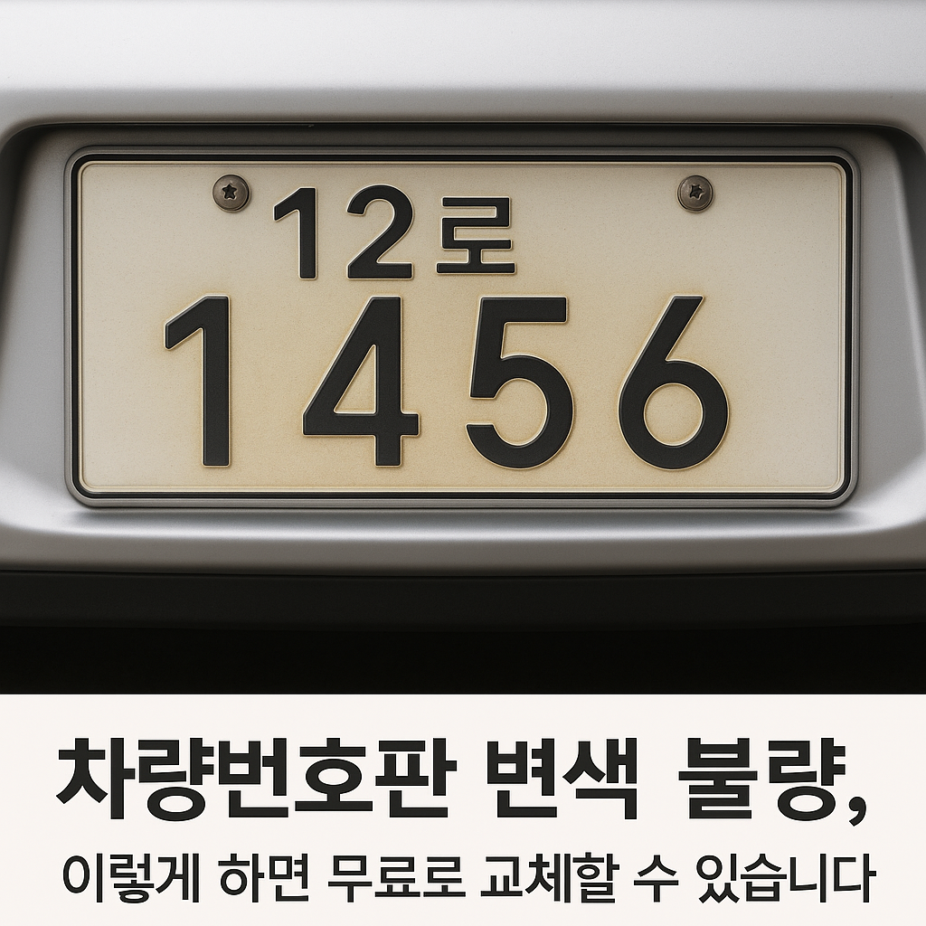 차량번호판 변색 불량, 이렇게 하면 무료로 교체할 수 있습니다