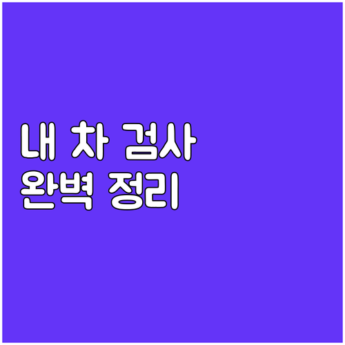 내 차 검사, 어디서? 검사소 위치 ..