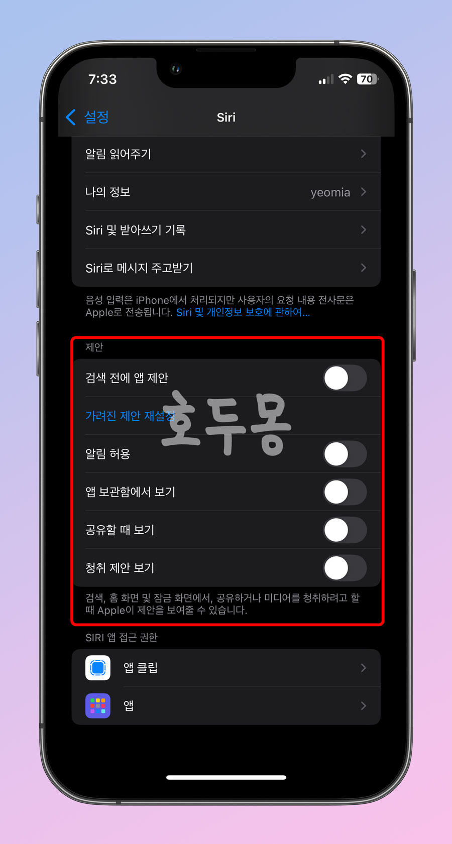 시리 제안