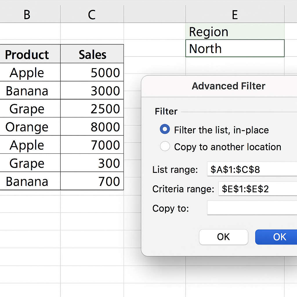 고급 필터 기능 단축키 관련 사진
