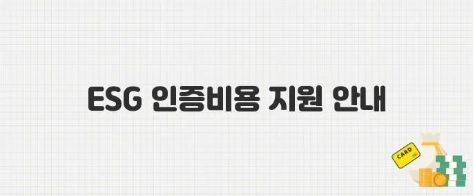 ESG 인증비용, 정부가 대신 지원해준다! 기업 지원금 신청법