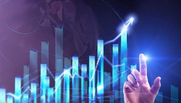 한국 증시 상승을 상징하는 그래프 이미지