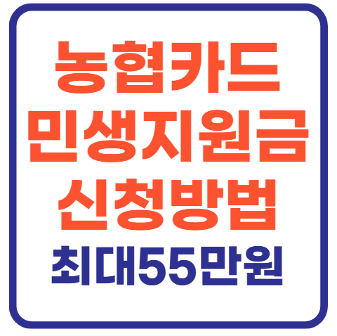 농협카드 민생지원금 신청방법(+최대 55만원)